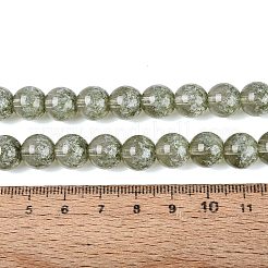 Brins de perles de verre transparentes à moitié peintes à la bombe&nbsp;LS-GLAA-Q110-02A-05
