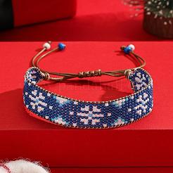 Bracelets de perles tressées en verre de Noël&nbsp;TD0027