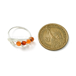 4 anello per dito con perline rotonde con pietre preziose miste naturali in stile 4 pezzi&nbsp;RJEW-TA00104