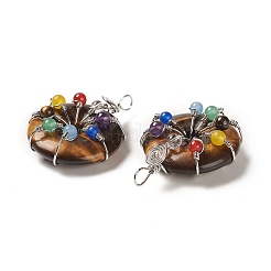 Pendentifs en œil de tigre naturel&nbsp;G-A031-01P-06