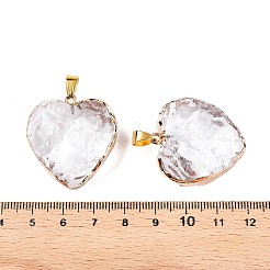 Colgantes de vidrio de latón dorado claro&nbsp;GLAA-N001-24