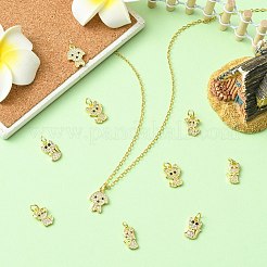 10 pièce 5 styles chien et chat en laiton micro pavé de zircones cubiques transparentes&nbsp;KK-CJ0004-39