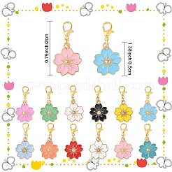 60 ciondolo in lega smaltata con fiori di ciliegio in 12 colori&nbsp;HJEW-YW00112