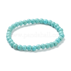 Turquoise synthétique bracelets en perles extensibles&nbsp;BJEW-D446-B-14