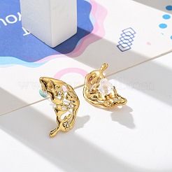 Orecchini a bottone con strass in acciaio inossidabile 304&nbsp;EJEW-M069-05G
