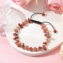Bracciali di perline intrecciate in agata rossa naturale per donna&nbsp;BJEW-JB11107-01