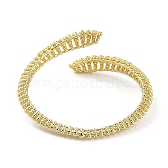 Bracelets de manchette en laiton avec micro pavé de serpent creux en zircone cubique&nbsp;BJEW-D039-05G