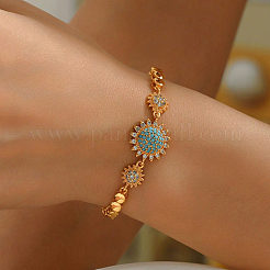Sonnenblumen-Gliederarmbänder aus Messing für Damen&nbsp;YB0749