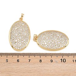 Pendentifs avec zircon cubiques à micro-pavés en laiton&nbsp;KK-B157-08G-01