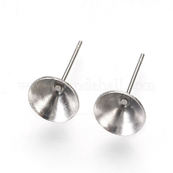 Supports de boucles d'oreilles à tige en acier inoxydable 304 anti-ternissement&nbsp;STAS-I097-006E-P