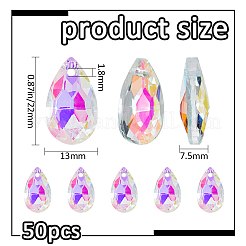 50 Stück facettierte Tropfenperlen aus Glas&nbsp;FIND-FH0016-62