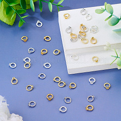 40 Stück 4 Farben Messing Ring Charm Verbinder&nbsp;KK-TA0008-48