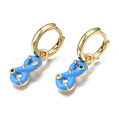 Latón micro pavimenta circonio cúbico pendientes de aro huggie&nbsp;EJEW-T014-44G-NF