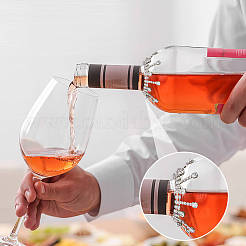 4 Stück Messing-Glas-Strass-Weinflaschen-Anhänger-Dekoration&nbsp;HJEW-OC00171