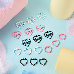 24 Stück 6 Stile Sprühlackierte Anhänger aus Zinklegierung&nbsp;FIND-PJ0001-23