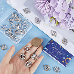 32 pièce 4 styles de breloques de connecteur en alliage de cristal strass&nbsp;FIND-SC0007-40