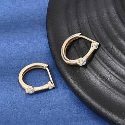 Orecchini a cerchio in ottone con pavé di zirconi cubici&nbsp;KK-CBACA55-16G
