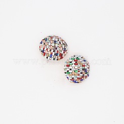 Boucles d'oreilles demi-rondes en alliage de strass&nbsp;FS-WGCEA49-12