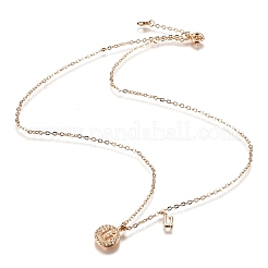 Colliers à pendentif double lettre en laiton micro pavé clair zircone cubique&nbsp;NJEW-Z010-21