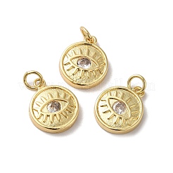 Placage de crémaillère en laiton micro pavé breloques en zircone cubique claire&nbsp;KK-F853-17G