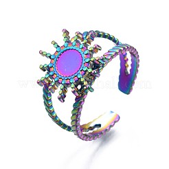 Bague manchette étoile en acier inoxydable 201&nbsp;RJEW-S405-141