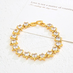 Messing-Gliederarmbänder mit Pavé-Zirkonia für Damen&nbsp;LN8502-3