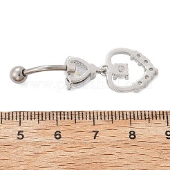 Legierung Kristall Strass baumeln gebogene Hantel Bauch Ringe&nbsp;LS-AJEW-R007-04P-06
