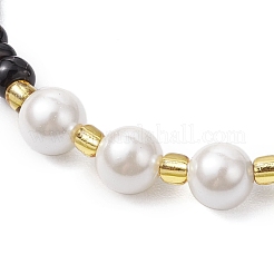 Bracciali con perle di conchiglia e perline di vetro&nbsp;BJEW-MZ00136-02