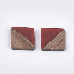 Cabochon in resina e legno di noce&nbsp;RESI-S358-A-90B