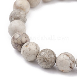 Bracelet extensible en perles de pierre naturelle maifanite/maifan rondes de 10 mm&nbsp;BJEW-JB07088-01