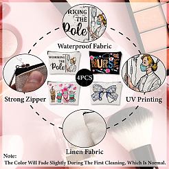 4 pochette cosmétique en polyester imprimée pour soins infirmiers&nbsp;AJEW-WH20158-001