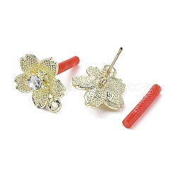 Gestellplattierung Legierungsblumen-Ohrstecker finden&nbsp;EJEW-B030-13G