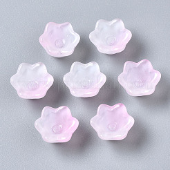 Perles de verre transparentes peintes à la bombe à deux tons&nbsp;GLAA-Q089-002B-008