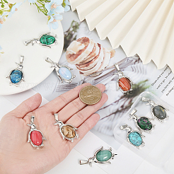 10 pièces 10 styles pendentifs en pierres précieuses mixtes naturelles et synthétiques&nbsp;G-GL0001-06