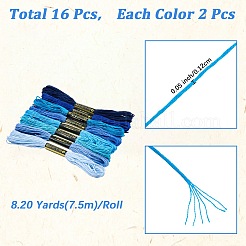 2 Beutel 6-fädiges Stickgarn aus Baumwolle&nbsp;DIY-DJ0005-18A