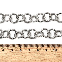 12 mm Damen-Halskette aus strukturiertem Edelstahl 304 mit Ringgliedern&nbsp;NJEW-A067-04P