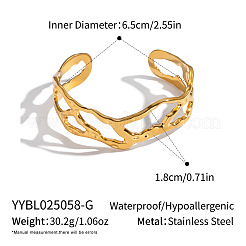 Ausgehöhlte Manschettenarmreifen aus 304 Edelstahl für Damen&nbsp;LS-AP7431-1