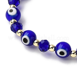 Bracelets extensibles faits à la main en verre et perles de verre contre le mauvais œil pour hommes et femmes&nbsp;BJEW-JB12368