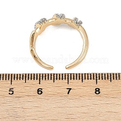 Verstellbare Manschettenringe aus Messing mit Mikropavé und Zirkonia&nbsp;RJEW-C140-08G