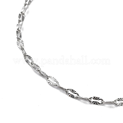 Collier à chaîne texturée en acier inoxydable 304 anti-ternissement&nbsp;NJEW-D045-02P