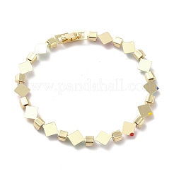 Kettenarmband mit Zahnstangenbeschichtung aus Eisenrauten und quadratischen Gliedern&nbsp;BJEW-I300-09G