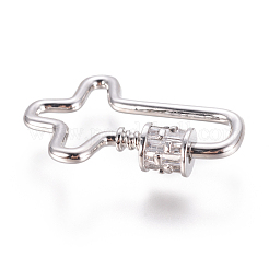 Messing Micro Pave Zirkonia Schraube Karabiner Schloss Charms&nbsp;ZIRC-F105-05P