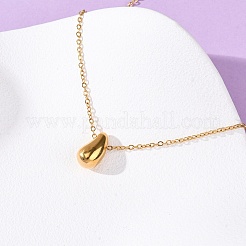 Collane a catena con ciondolo a goccia in acciaio inossidabile 304 per donna&nbsp;NJEW-K255-37G