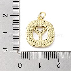 Ciondoli in ottone con placcatura a cremagliera con micro pavé di zirconi chiari&nbsp;KK-E102-33G-Y