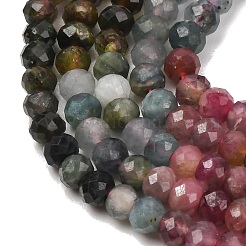 Hebras de cuentas de turmalina multicolor natural con degradado de color&nbsp;G-D110-E02-04