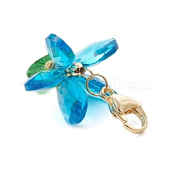 Decorazioni pendenti in vetro con fiori&nbsp;HJEW-MZ00263