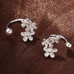 S999 Sterling Silber Ohrstecker für Damen&nbsp;EJEW-K303-04S