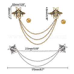 Spilla a catena appesa a doppia ape 2 pz 2 colori&nbsp;JEWB-GO0001-01