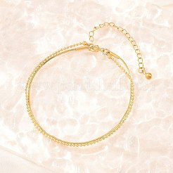 Doppellagige Armbänder aus Edelstahl 304 mit Kugel- und Schlangenkette für Damen&nbsp;BJEW-D460-06G