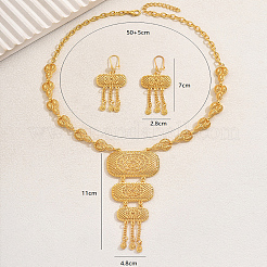 Elegante set di collana e orecchini rettangolari in ottone alla moda per le donne&nbsp;HY2703